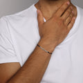 ël_Beirut bracelet in aged silver with a black thread