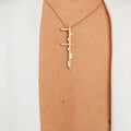ël_Lebanese (f) vertical necklace in sand-blasted pink gold