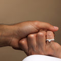 ël_Love ring in brushed white gold with a 0.48ct diamond