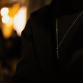 ël_My Lebanon vertical necklace in aged silver