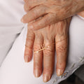 ël_My angel horizontal necklace in sand blasted pink gold