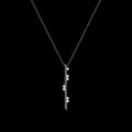 ël_My home vertical necklace in sand-blasted silver